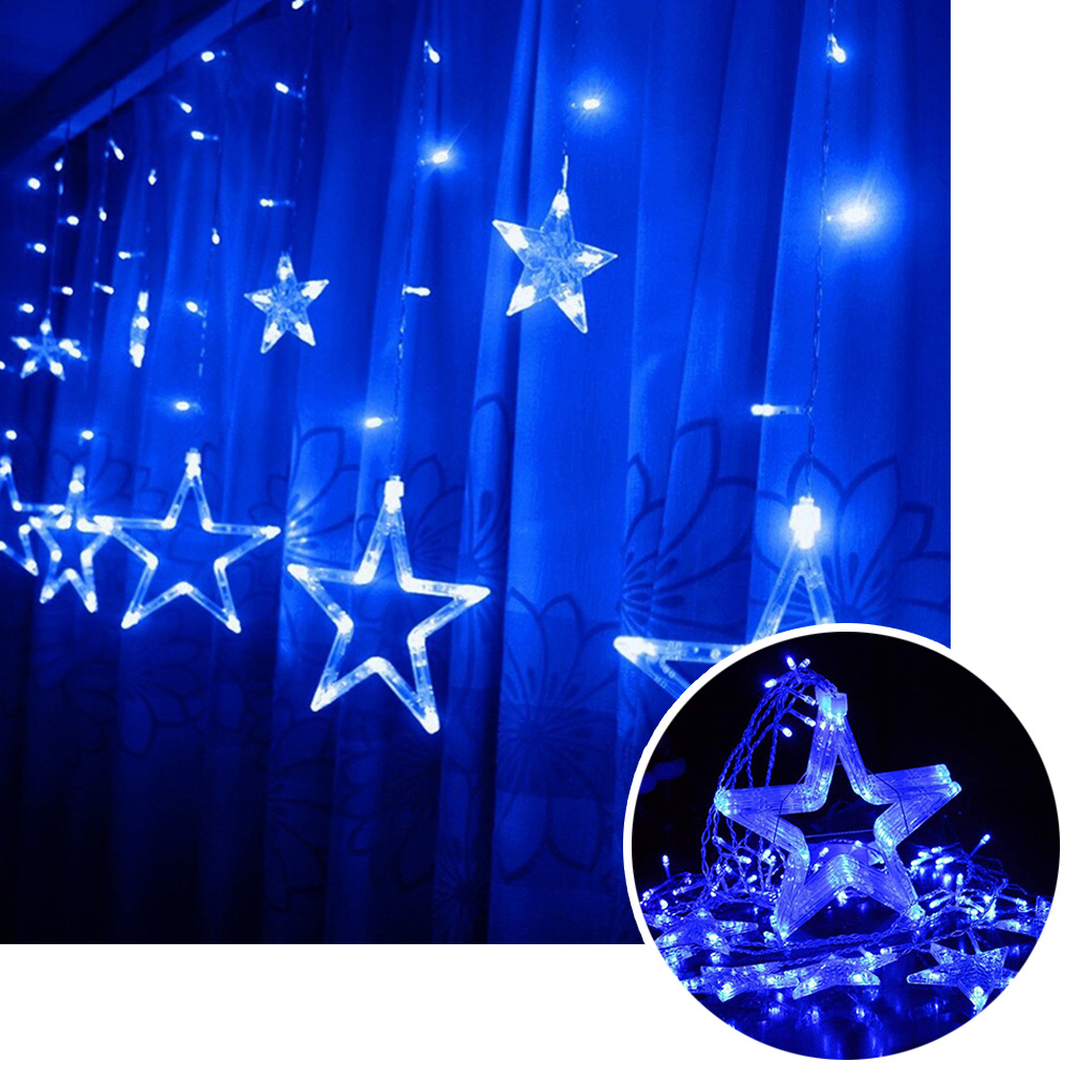 Extensión Luces Led Estrella X6 Metros Luz Navidad Azul RF 2098
